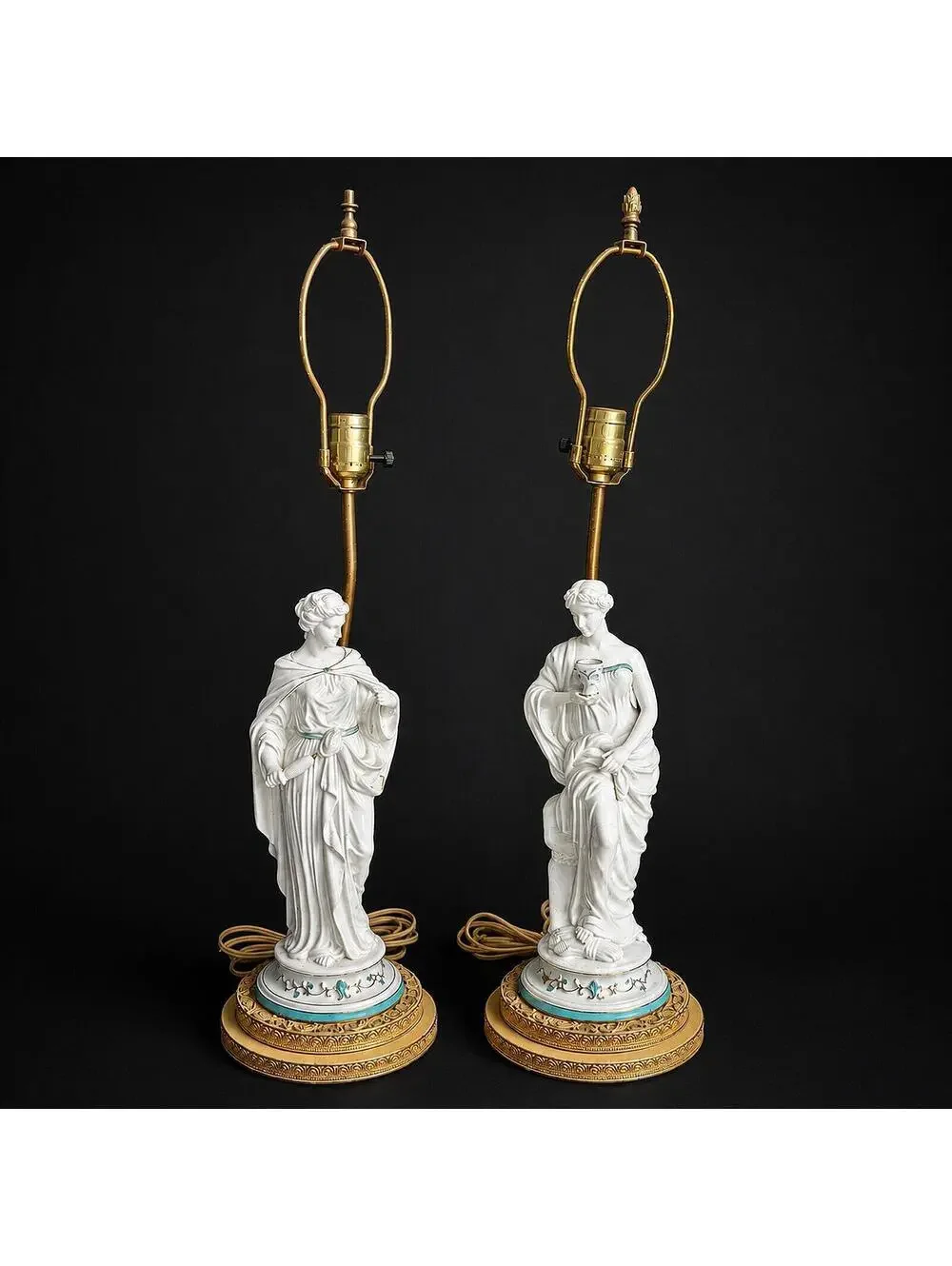 Set of 2 Vintage Classical Greek Goddess Table Lamps 28